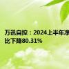 万讯自控：2024上半年净利润同比下降80.31%