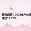 云南白药：2024年半年度净利润增长12.76%