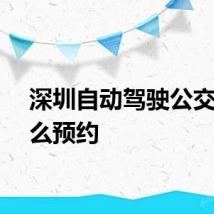 深圳自动驾驶公交车怎么预约