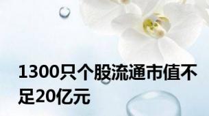 1300只个股流通市值不足20亿元