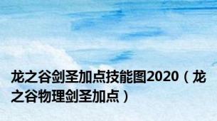 龙之谷剑圣加点技能图2020（龙之谷物理剑圣加点）