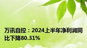 万讯自控：2024上半年净利润同比下降80.31%