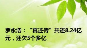 罗永浩：“真还传”共还8.24亿元，还欠5个多亿