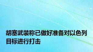 胡塞武装称已做好准备对以色列目标进行打击