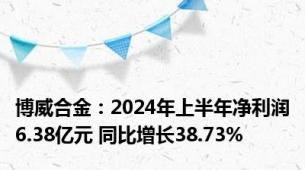 博威合金：2024年上半年净利润6.38亿元 同比增长38.73%