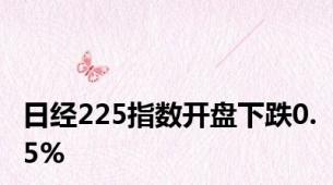 日经225指数开盘下跌0.5%