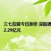 三七互娱今日涨停 深股通净买入2.29亿元