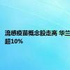 流感疫苗概念股走高 华兰疫苗涨超10%