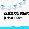 豆油主力合约日内涨幅扩大至2.00%