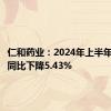 仁和药业：2024年上半年净利润同比下降5.43%