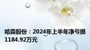 哈森股份：2024年上半年净亏损1184.92万元