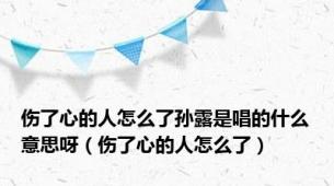 伤了心的人怎么了孙露是唱的什么意思呀（伤了心的人怎么了）