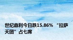 世纪鼎利今日跌15.86% “拉萨天团”占七席