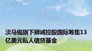 淡马锡旗下狮诚控股国际筹集13亿美元私人信贷基金