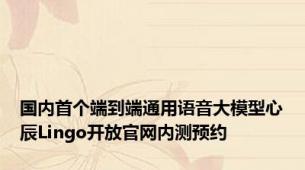 国内首个端到端通用语音大模型心辰Lingo开放官网内测预约