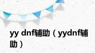 yy dnf辅助（yydnf辅助）