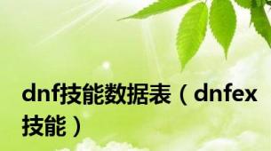 dnf技能数据表（dnfex技能）