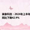 赛象科技：2024年上半年净利润同比下降42.9%