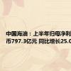 中国海油：上半年归母净利润人民币797.3亿元 同比增长25.0%