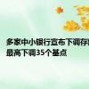 多家中小银行宣布下调存款利率 最高下调35个基点