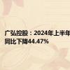 广弘控股：2024年上半年净利润同比下降44.47%