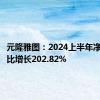 元隆雅图：2024上半年净利润同比增长202.82%