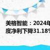 美格智能：2024年半年度净利下降31.18%