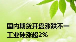 国内期货开盘涨跌不一 工业硅涨超2%