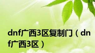 dnf广西3区复制门（dnf广西3区）