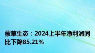 蒙草生态：2024上半年净利润同比下降85.21%