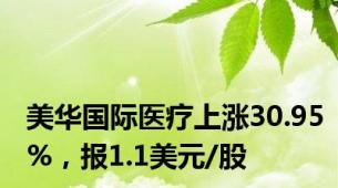 美华国际医疗上涨30.95%，报1.1美元/股