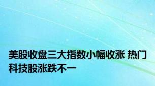 美股收盘三大指数小幅收涨 热门科技股涨跌不一