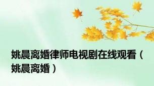 姚晨离婚律师电视剧在线观看（姚晨离婚）