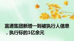 富通集团新增一则被执行人信息，执行标的1亿余元