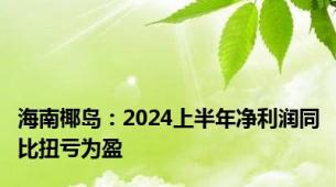 海南椰岛：2024上半年净利润同比扭亏为盈