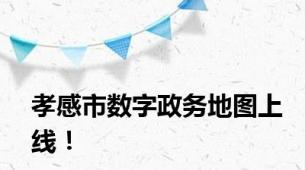 孝感市数字政务地图上线！