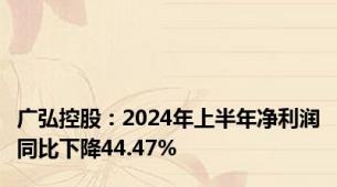 广弘控股：2024年上半年净利润同比下降44.47%