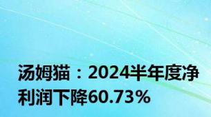 汤姆猫：2024半年度净利润下降60.73%