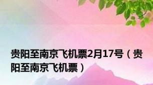 贵阳至南京飞机票2月17号（贵阳至南京飞机票）