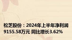 松芝股份：2024年上半年净利润9155.58万元 同比增长3.62%