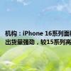 机构：iPhone 16系列面板7月出货量强劲，较15系列高出20%