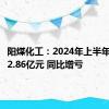 阳煤化工：2024年上半年净亏损2.86亿元 同比增亏