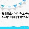 红日药业：2024年上半年净利润1.48亿元 同比下降57.14%