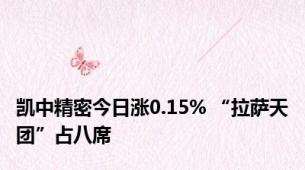 凯中精密今日涨0.15% “拉萨天团”占八席