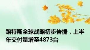 路特斯全球战略初步告捷，上半年交付量增至4873台