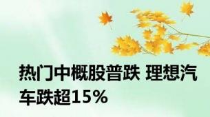 热门中概股普跌 理想汽车跌超15%