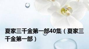 夏家三千金第一部40集（夏家三千金第一部）