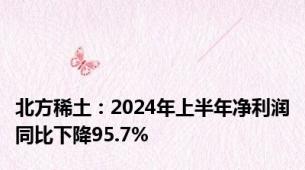 北方稀土：2024年上半年净利润同比下降95.7%