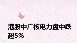 港股中广核电力盘中跌超5%