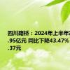 四川路桥：2024年上半年净利润31.95亿元 同比下降43.47% 拟10派0.37元